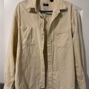 Izod Corduroy Beige Button Down Shirt